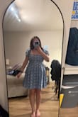 I wasn't sure how it was going to fit because babydoll style dresses don't always sit right on my body, but this one hit in just the right place. I wore it to work for Opening Day and got so many compliments! - Rebecca C.