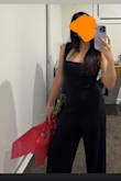 The fit was amazing. It was tight but not too tight, meaning I could sit and would still be comfortable eating a lot. It was a bit long since I'm in the smaller height area, so I just had it cut from the bottom, and then that's it. All I can say is I felt pretty and confident wearing the outfit. Additional bonus is that it ships fast. Thank you. (( And having this in black would make me wear it on different occasions. - Bernice M.