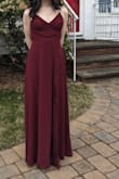 Great quality and fit. Had to hem due to needing it to be shorter. If a person is 5'2 length, it would be perfect to wear with 3 inch heels  Material is soft and lightweight. Used for school fashion shows. Perfect for any formal event. Corset straps adjustable. Would buy again. - Myrland C.