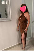 {Translated by a lulus employee}

The fabric falls comfortably against the body. A sexy but not vulgar design. I don't have large hips, and the fabric tends to show more around the abdomen. I had it adjusted in that area, but the style is just like that. Anyway, I received many compliments and loved it. - Liana P.