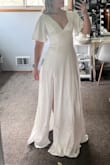 Overall, the dress fit great and the fabric is beautiful. It was too long on me and needed to get hemmed in order to wear. The back is my favorite part! I love the detail. The front is a little basic. I ended up returning since I wasn't in love with it, but still is a beautiful dress. - Brianna P.