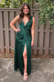This dress is a dream! It was a little hard to steam out the wrinkles from the packaging, but overall this dress was perfect for a ball hosted by my law school. Got lots of compliments! Sticky boobs and/or boob tape will definitely be your friend while wearing, but the deep plunge neckline definitely adds an element of sexy elegance. True to color as well. Highly recommend! - Kalyn S.