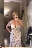5'4", 146 lbs, bust 38 C, ordered a size 8/medium. This dress fits me perfectly! The top is a little snug, but I prefer it that way. Absolutely stunning dress! - Karen R.
