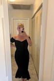 5'4" 146 lbs, dress size 8/ medium. This dress is so incredibly comfortable and curve hugging! - Karen R.