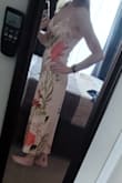 The dress is true to size, and I love the style and material. Painfully returning it because I am torn between 2 and can't have both - Katelyn E.