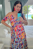 Even though it runs a bit small, it's a really good and comfy dress. The colors are just like the photo. I'm usually size M or L, I got the dress size L, and it was a little tight around my hips area. - Eleiny M.