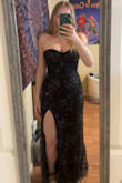I loved the material and the silver detail on the dress! Definitely true to size and so pretty. - Athena H.