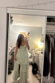 I had this dress on my wishlist for a year, waiting to purchase it for my senior prom. When it came time to buy it, it just got off the waitlist. When it arrived, I was so excited to try it on, but when I did, it did not live up to my expectations. I absolutely loved the color and the tiers were my favorite part. However, it wasn't as flattering as I thought it would be and it didn't fit around my torso as well. Also, part of the dress had seams that were frayed. Overall, I thought it was a fairly good dress, but not exactly what I pictured for my senior prom. - Catalina H.