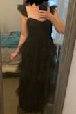 I wore this dress to a black-tie charity gala. At first, I wasn't sure about it because it's a little outside my usual style, but I got SO many compliments on all night! Fits true-to-size. If I'd had time, I may have altered it so the straps were a little tighter, but it was no big deal. I had to wear heels, and even then, it was a bit long. Very fun and pretty dress. Comfortable and doesn't require shape wear or a bra if you're smaller-chested. Highly recommend!! - Bethany E.