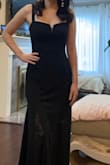 I thought this dress was beautiful. I got a size small and the fit was slightly loose, which I ended up preferring because it was so comfortable! I am normally a small, and I probably could have sized down to an xs, but I liked having that extra room in the right places. I think it still created a very nice silhouette without appearing oversized. 

I have a 34" chest, 29" waist, and 36" hips. - Stevie C.