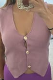I'm a 32C with a large ribcage, and this gapped a ton at the top button/has no extra room in the chest in my normal size, small. The material is soft and the cut is nice, but sizing up would make it too large in the waist, so unfortunately, it's a return for me. However, if you have a small chest/small ribcage, this would be so cute! - Tracy C.
