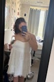 I took the size quiz, and it said a large would fit me how I wanted, however, it was way too big. I will be returning this dress, but it's cute if it fits. - Jessica F.