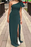 Great dress, super super pretty! I love the green color and the off-the-shoulder moment! The only thing I would change is to make it in an xxs. I had to get it altered, which cost more than the actual dress! It's okay, though the dress was still amazing! Hope to win $500!! - Bella P.