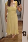 This was a nice dress but it just didn't feel like it was flattering for my curvy figure. Maybe others will like it though, nothing wrong with it. It does fit a D cup, which is nice! - Laura C.