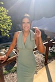 I bought this for a May wedding as a guest and it was absolutely beautiful. It fit true to size and was extremely flattering.  I have an athletic build, but I am quite short so sometimes finding things that look proportionate on me can be quite tricky. - Erika T.