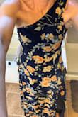 This is a beautiful color and the fit is perfectly tight enough but room for movement and breathability! The length is on the longer side (even with wedges on) so I need to hem it up a little bit, but the slit on the leg is nicely placed- high enough but not too high. Flowy but form fitted through hip! Love this! - Stephanie D.