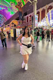 Gorgeous dress, but definitely a little short. I wore shorts underneath just to be safe. I love the material on this dress, though, very silky and nice feeling. I got lots of compliments on this dress on my night out in Vegas! Love it!! - Ashley W.