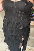 The dress is amazing, I thought at first it wasn't going to fit me, but it fits with a little wiggle room. It's super cute, and it's long enough to reach the floor, and I'm 5'6. It's really nice quality and I would 100000% recommend this dress. It hides my stomach really nicely.  And delivery was super fast! - Allison R.