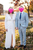 For our semi-impromptu courthouse nuptials in December, this dress worked well. I can't say it was my dream dress, but I was pleased with the overall look and quality. Like a few of the other reviewers, I added covered buttons to the sleeves, which definitely made it feel more bridal. I also had the plunge neck and slit closed some for a more modest look. 

Pros: classic look that's simple but elevated; flattering style for those of us with curves; price is amazing; fabric weight and sleeves are good for colder weather; length was perfect

Cons: required decent amount of [expensive] alterations, but total cost of dress was still reasonable; fabric is slightly see-through and unforgiving over lumps and bumps (shapewear helped though); not a fan of the center front slit, and had to be cautious when walking to keep it from tearing/splitting - Alyssa W.