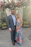 Purchased this for a friends wedding and got so many compliments on the fun, bright color and pattern. Perfect for an early spring wedding. It was flowy and comfortable, got a size medium and with the adjustable straps, it was perfect. - Lauren S.