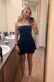 This dress is great. Love the back. Delivery was accurate and timely. Straps are in place and feels like quality fabric - India Y.
