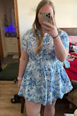 You have to get this dress. It's beautiful on! It has such a beautiful pattern and has a drawstring in the middle to tighten around the waist! It cinches in the middle to bring in the waist. I love it! It's so perfect for summer! Thin material too! - Kelly G.