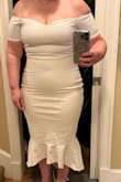 This dress is amazing. I wanted to wear it for my wedding. Unfortunately, it was extremely tight, even though my measurements were correct according to the sizing chart on the website. The material was soft and thick enough to not be see through. I am really bummed that this did not work out. - Christin H.