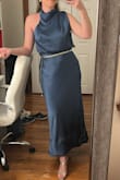 I loved the dress and its material. I ordered a large and it was a bit long for me, but shortened it and it worked perfectly. Saw other girls that had used it with a belt and copied their idea. 100% would recommend. - Lucia V.