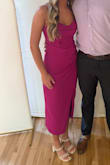 love this dress! material has some stretch making it super comfortable and adjustable straps. got a lot of compliments - Haley N.