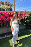 I wore this for my family's Easter lunch. I received so many great compliments! The fabric is so nice and soft and the dress is fully lined. I absolutely love this dress and highly recommend it for a nice casual day or even brunch with family and friends. Fits true to size and again very nice fabric quality. - Maria M.