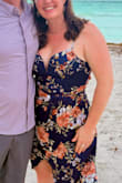 The look was adorable and the fit was perfect, but not two hours into the evening, I experienced a wardrobe malfunction when the zipper split!  The hardware was small and weak, so I had to repeatedly seek help to get re-zipped.  It was so bad I didn't even bother to bring it back home from Mexico.  :( - Megan Y.