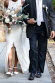 I think these shoes served perfectly for my wedding day! I got married to a short king & didn't want extra tall heels for the ceremony. These shoes gave bridal and fancy without feeling stuffy or uncomfortable to walk in (the wedding was outside and I had to walk down a number of stairs to get to the ceremony space). I have narrow feet and ankles and I loved that the strap was adjustable for a comfy fit. These worked great with the dress I got from Lulu's too. This was the perfect one stop shop for major parts of my bridal look. - Nicole B.