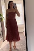 I bought this for my best friend's wedding in Florida, and it held up perfectly. The fit is very feminine, and the color looked perfect! - Katie W.