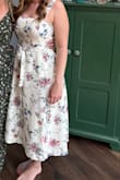Beautiful dress with high quality material. My fiancé steamed it before I wore it to get the wrinkles out and it steamed okay! Fit was nice and length was good too. I felt very supported with a strapless bra and the waist was a nice snug fit. It has pockets too!! - Keri B.