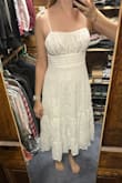 I wore this dress for my bachelorette party. The back is stretchy so it was very comfortable and so cute! - Megan K.