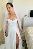 This long white veil is absolutely stunning! It added such a touch of elegance and drama to my bridal look. The length was perfect, creating a beautiful flow as I walked. The material is delicate and high-quality, and it draped beautifully. I couldn't have asked for a more perfect finishing touch for that price! - Luisa A.