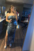 This dress was great! It was strapless but stayed up no problem all night. It was really stretchy and comfortable but on that note the dress runs large! I'm usually a M/L and the Small was still a tiny bit loose.
Bonus points because I didn't have to steam it and it didn't stain as easily as some other dresses I've worn that are satin. - Alexandra G.