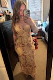 Loved the color and the fit. I am short with wide hips. I bought a medium which fit great, I had a couple inches altered from the button. I received so many compliments, and the color is beautiful - Melody B.