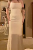 The fabric was so soft, the straps felt strong. Overall, it was great quality. I only returned because I was looking for something more A-line and less mermaid. Definitely be wary if you are insecure about your tummy and hips like I am = - Madi P.