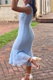 I initially bought this dress for a wedding (as a guest), and I loved it! I owned this dress for 2.5 years, and I frequently wore it, before a small tear formed at one of the side seams. I just repurchased this dress because I've liked it so much. It's very flattering. I have a smaller upper body & hold more weight on my lower body & this dress fit perfectly. Got a size S. - Maria P.