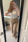 These pants have become a go-to staple in my work wardrobe. They are comfortable and sleek, and they are thin enough to not be too hot/uncomfortable in the office. I would buy them in so many colors! - Rachel B.