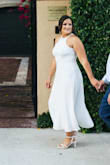 Such a beautiful dress for my engagement photos! It was exactly what I was looking for. I was between sizes so I stuck with the XL and just had the straps taken in a little because it was loose in the back/underarm area. - Kimberly H.