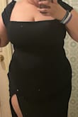 The dress fit, but it was too tight for me, so I had to return it. It looked quite nice, but the zipper wouldn't go all the way up. Overall, the dress is gorgeous, but the sleeves kept slipping off, and the slit was too high for my taste. If they had it in a larger size, I would have kept it. - Harlina R.