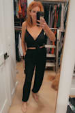 Great material. It's loose, soft and hits you in all of the right places. I do have concern about the wraparound top staying on my chest, but we will see. Extremely comfortable. - Tamara S.