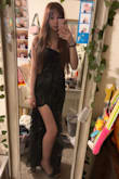 I think this dress is gorgeous, but I do have to get it altered still, as it was very spacious around my chest, even with a good bra, it just doesn't have much support there. It's very flattering, other than that, and the material is a little rough on the outside, but suppose it doesn't matter as long as it's comfortable on the inside. - Olivia P.