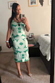 I love this fabric. It's stretchy and thick, and conforms easily to the shape of the body. - Brittany L.