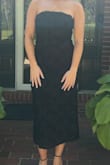 This dress was sooo comfortable! Even though it's strapless, it stayed up all night, no having to pull it up or adjust since there are no-slip strips on the inside. The length is classy and [chic]. I can't wait to wear this again. - Rikky J.