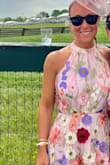 This dress was a stunner at a horse race/party.  I received many compliments on the floral embellishments as well as the back of the dress.    It was true to size and the straps on the back allow for it to be tightened or loosened. - Carrie M.