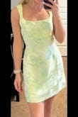 Very cute dress and it was decent quality for the price. However, despite my gut feeling I followed the sizing suggestion from the website and ended up ordering a 4 which was way too large. Fit perfectly at the waist but wouldve needed to be taken in over an inch on each side at the top and skirt, lots of excess material which is hard to see in the photos. Straps were also way too long. Sadly there was not enough time to reorder for my event so I had to return. Sizing suggestion on website was very inaccurate! Lost money on shipping fees and return costs. - Taylor W.
