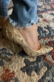 Just got them and they are too small. I need to wait until the size 6 is back in stock. Other than that, they are gorgeous! I was going to wear them for a wedding in June, but I'm not sure if they will have size 6 in time. That's ok. I will wait. They are too beautiful! - Johanna C.
